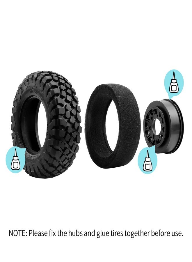 GIXCEL RC Truck Wheels and Tires Set, 12mm 14mm 17mm Hex Replaceable Tires for 1/10 RC Truck Slash 2WD 4x4 Arrma Senton Losi Redcat Upgrades, 4PC - Image 4